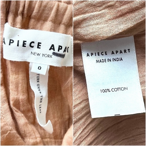 APIECE APART Floral Puff Sleeve Square Neck Smocked Waist Midi Prairie Dress 0 - Picture 5 of 5